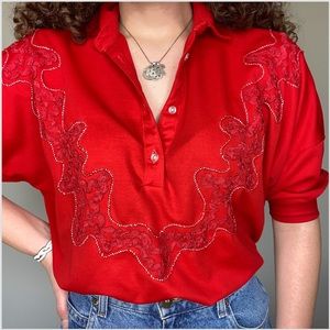 SOLD / VINTAGE • red light weight sweater